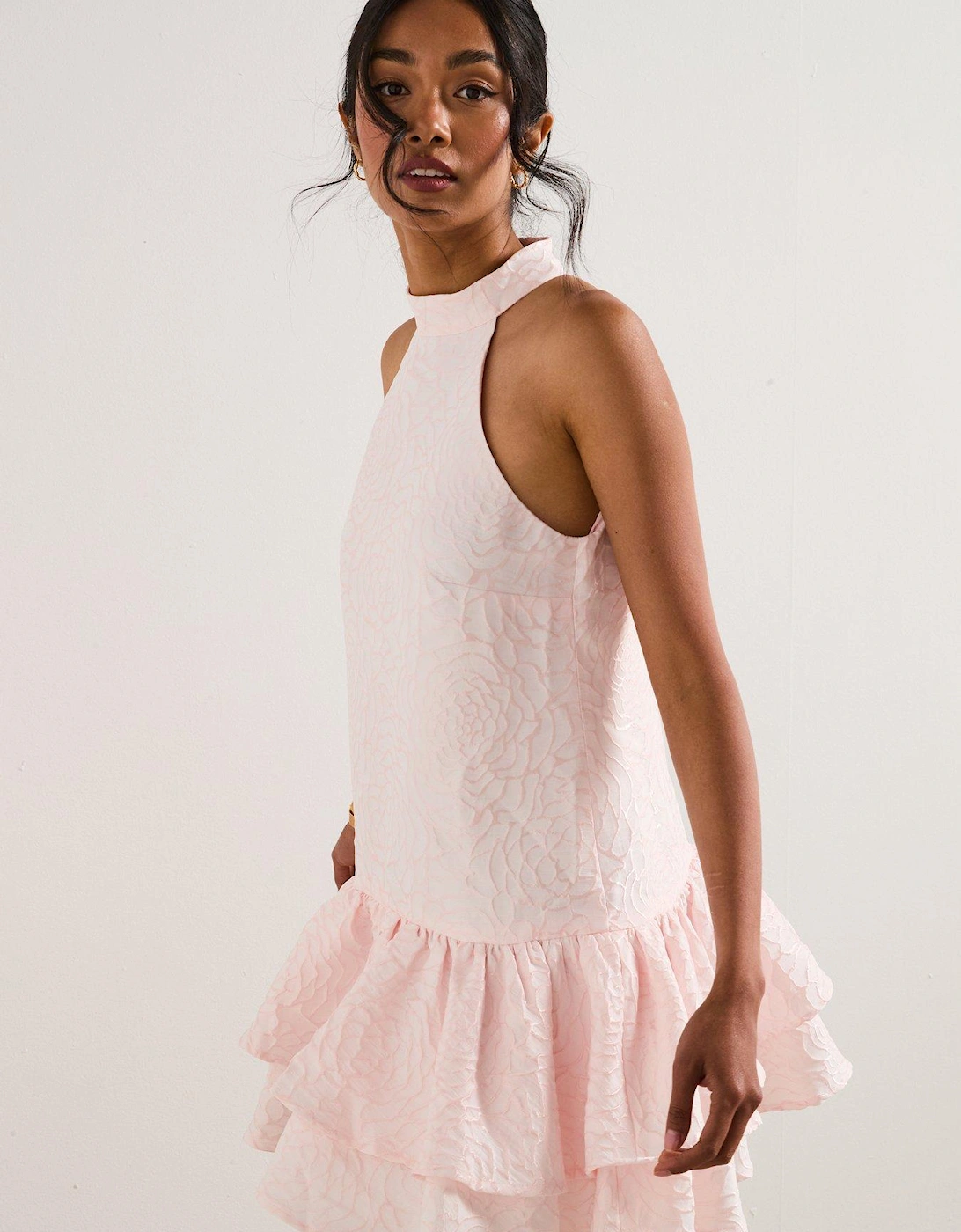 Deanna Halter Mini Dress - Pink