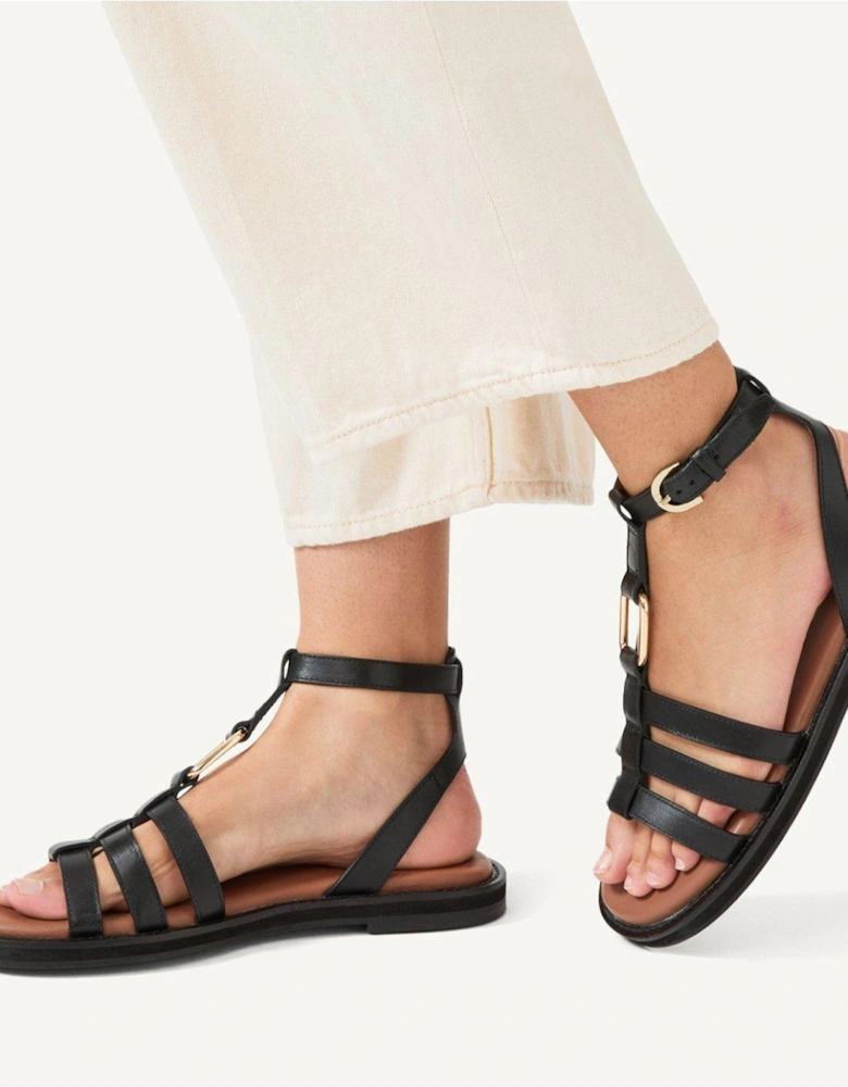 Fore Street Gladiator Sandal Black