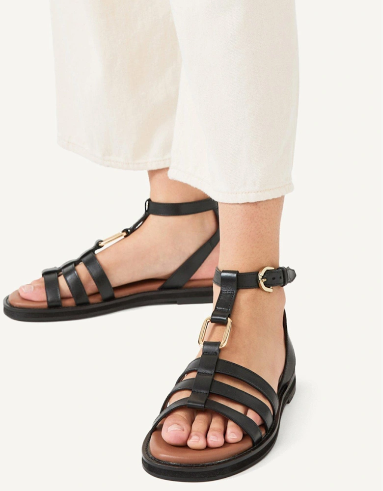 Fore Street Gladiator Sandal Black