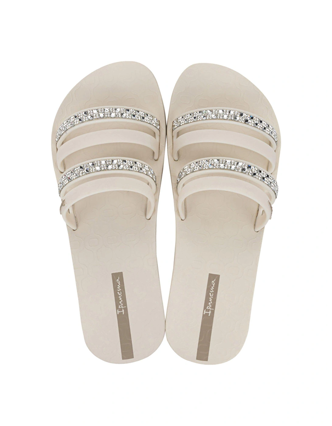 Chic Double Strap Slide - Beige