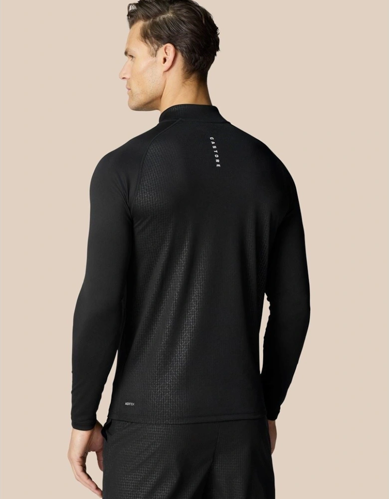 Adapt 1/4 Zip Top Polyester Men's Black Activewear T-Shirts