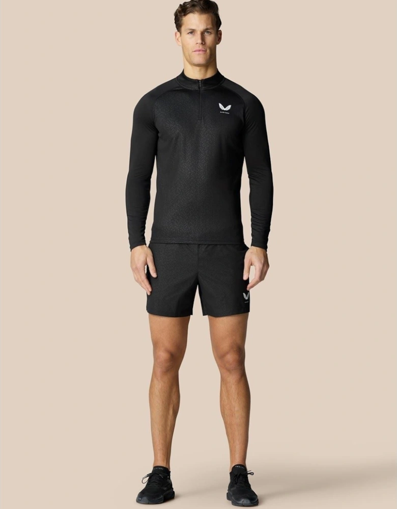 Adapt 1/4 Zip Top Polyester Men's Black Activewear T-Shirts
