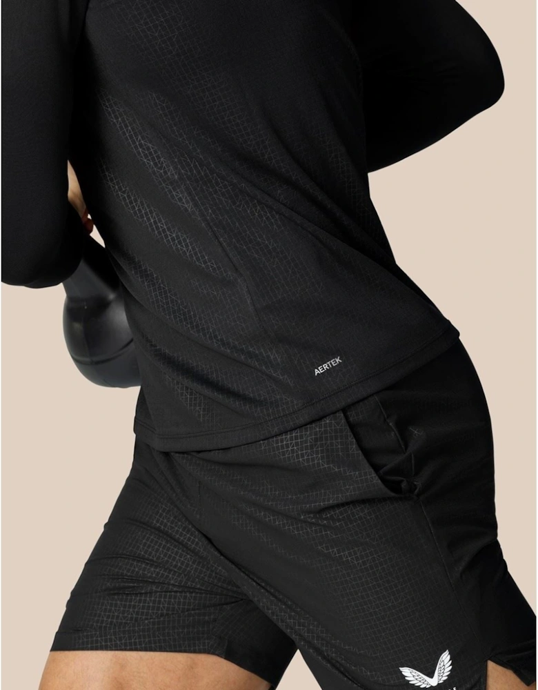 Adapt 1/4 Zip Top Polyester Men's Black Activewear T-Shirts