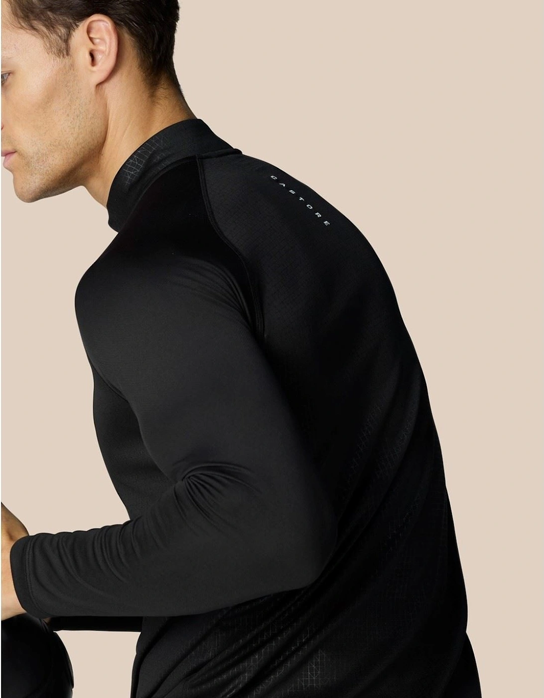Adapt 1/4 Zip Top Polyester Men's Black Activewear T-Shirts