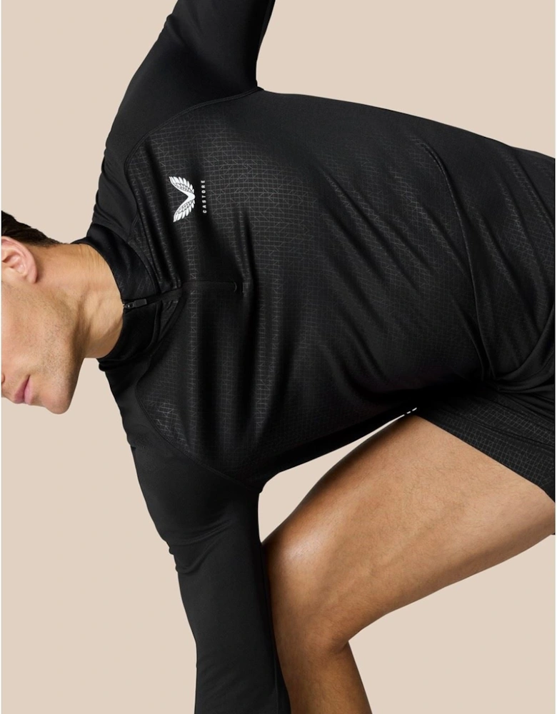 Adapt 1/4 Zip Top Polyester Men's Black Activewear T-Shirts