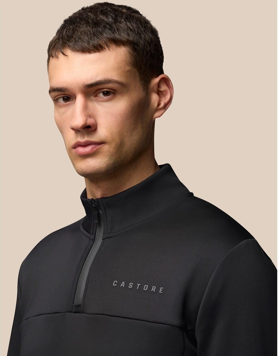Scuba 1/4 Zip Polyester Men's Black Sweatshirt