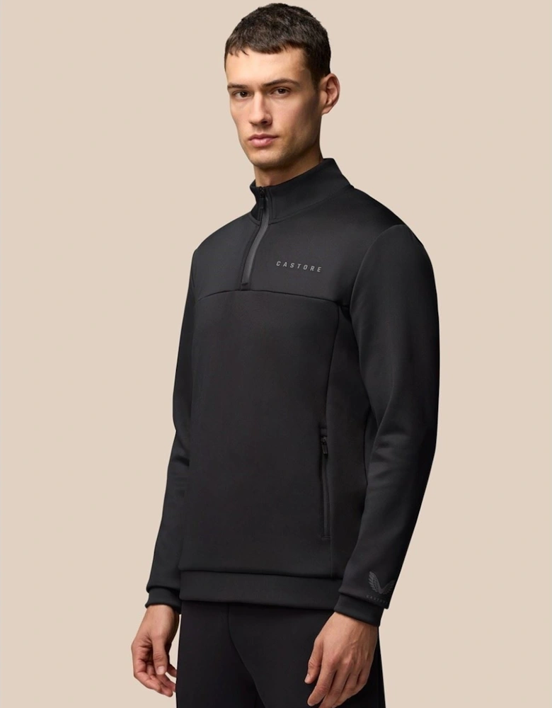 Scuba 1/4 Zip Polyester Men's Black Sweatshirt
