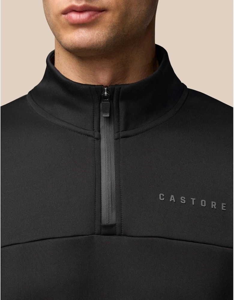 Scuba 1/4 Zip Polyester Men's Black Sweatshirt
