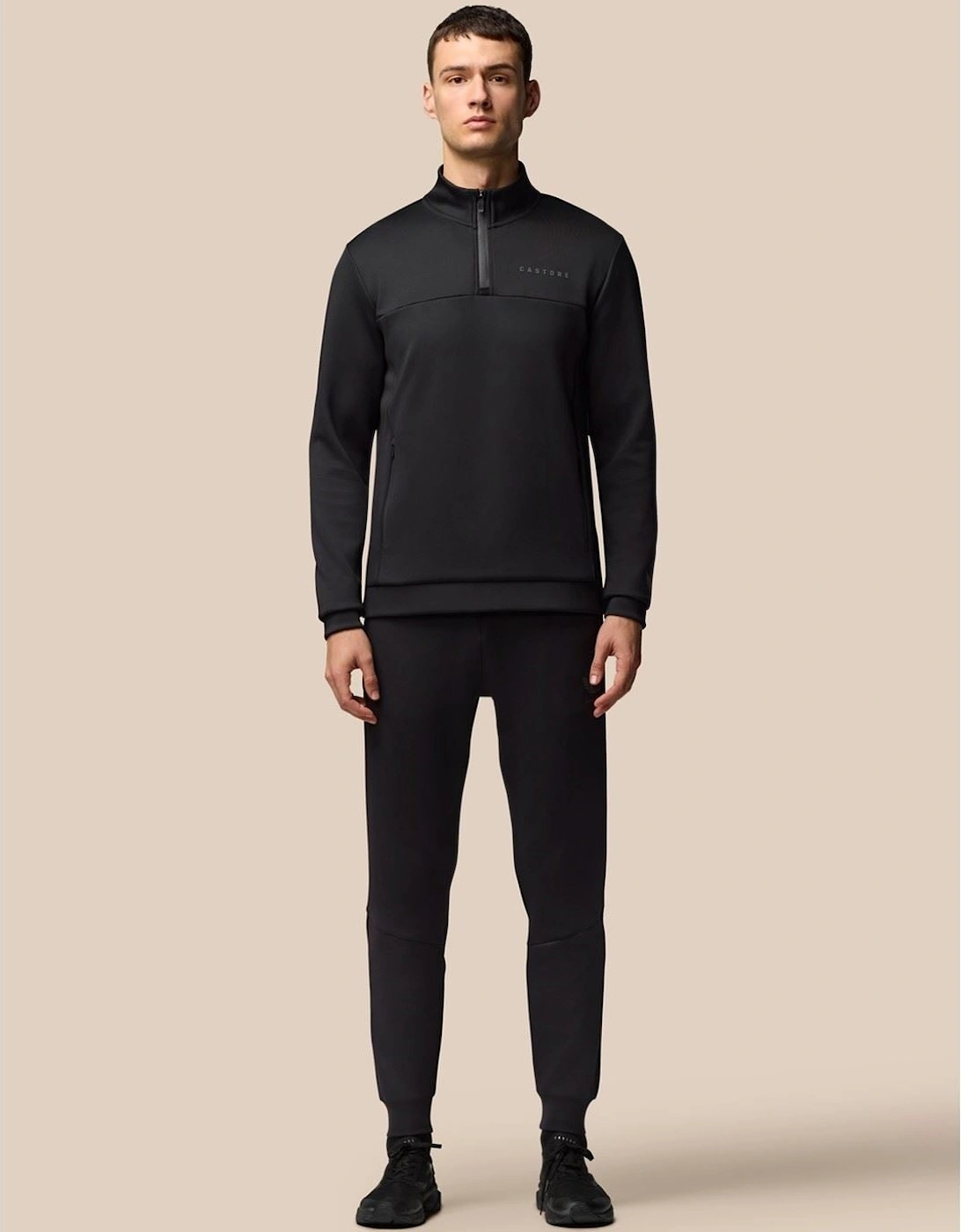Scuba 1/4 Zip Polyester Men's Black Sweatshirt