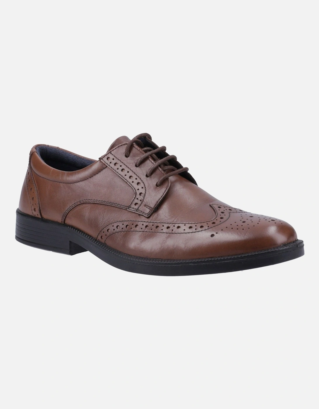 Hush Puppies Men's Hush Puppies Nolan Leather Men's Tan Brogues Shoes - Brown
