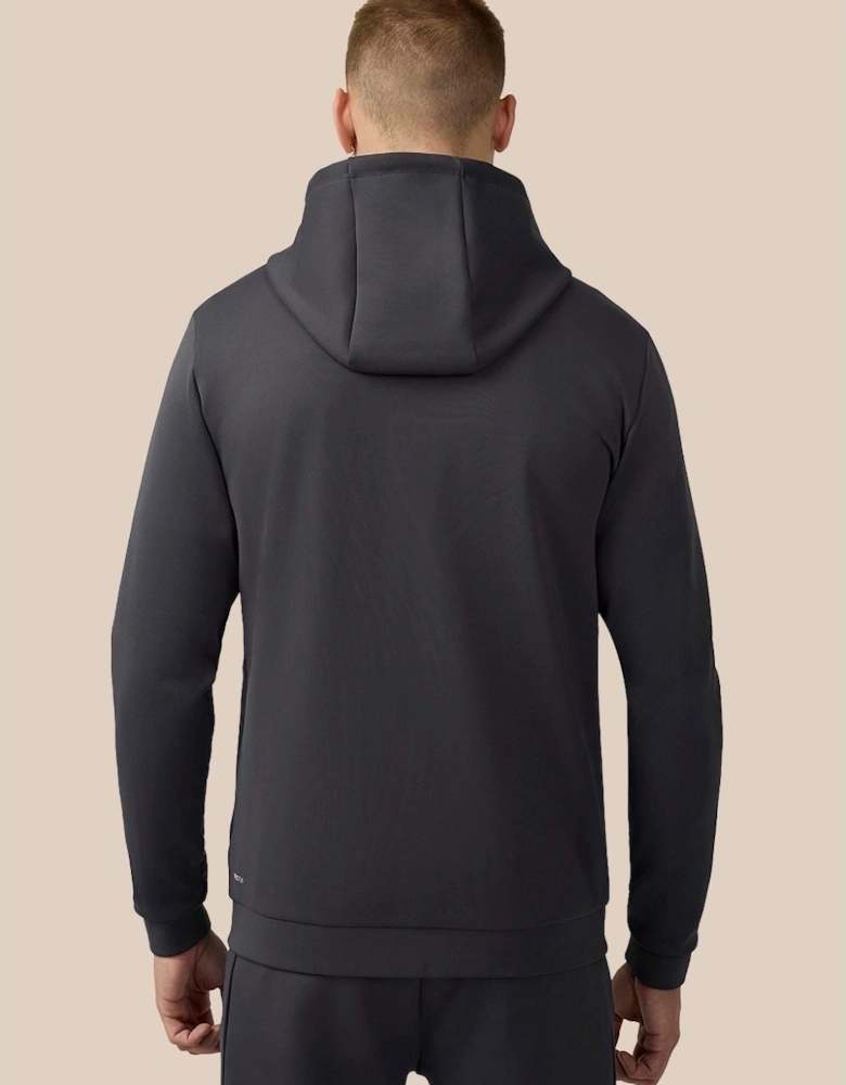 Scuba Full Zip Through Hoody Polyester Men's Grey Hooded Sweatshirt