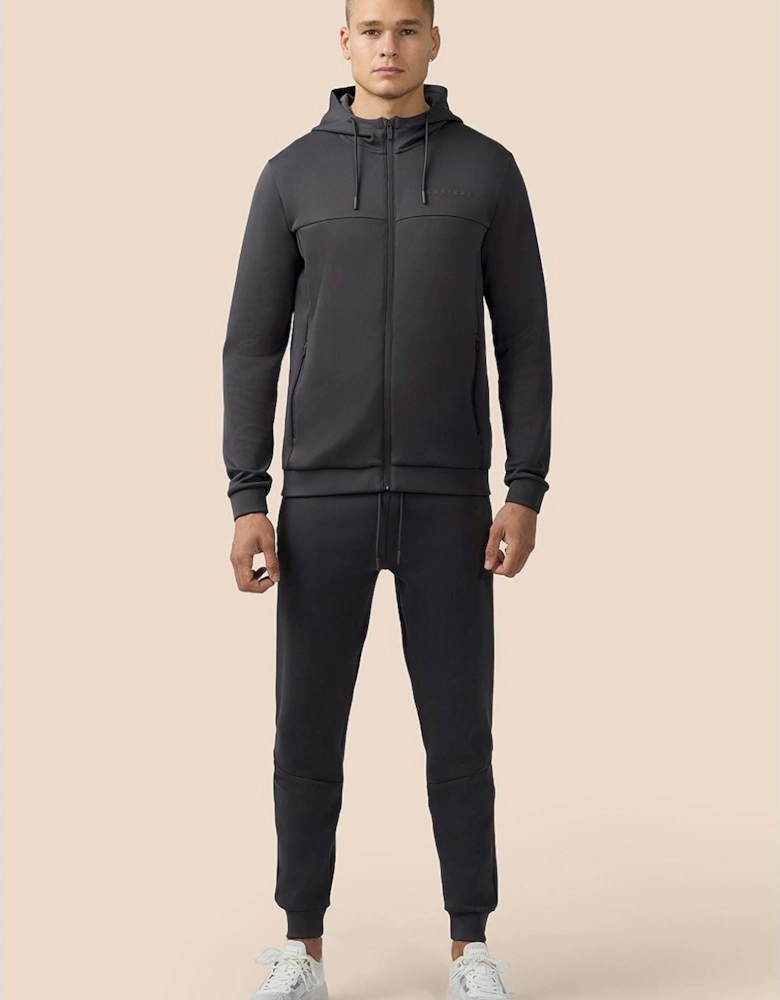 Scuba Full Zip Through Hoody Polyester Men's Grey Hooded Sweatshirt