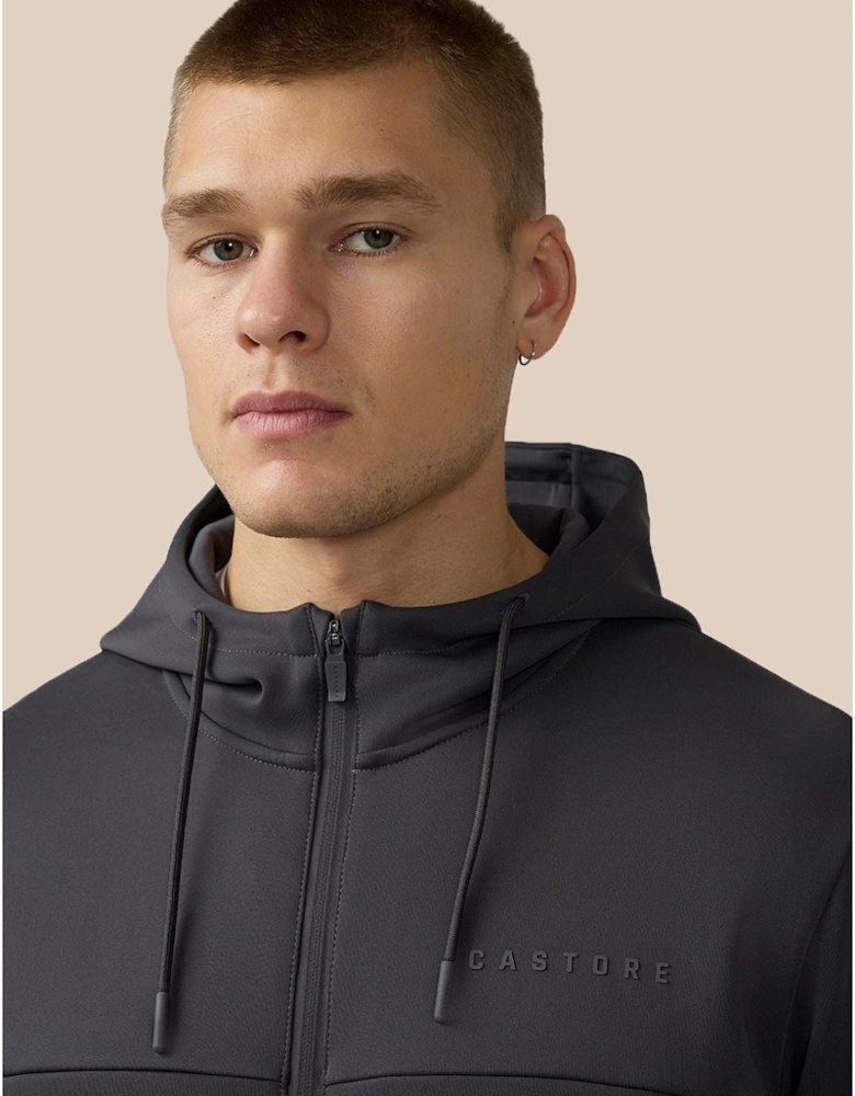 Scuba Full Zip Through Hoody Polyester Men's Grey Hooded Sweatshirt