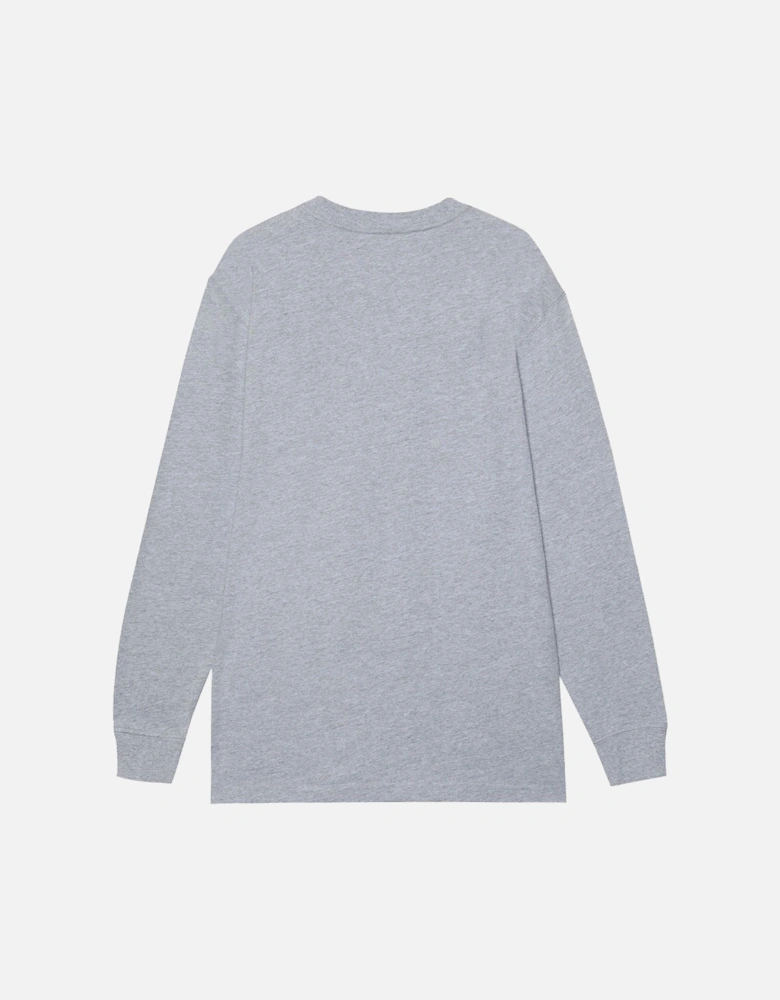 Pocket Tee Long Sleeve Cotton Men's Grey T-Shirt