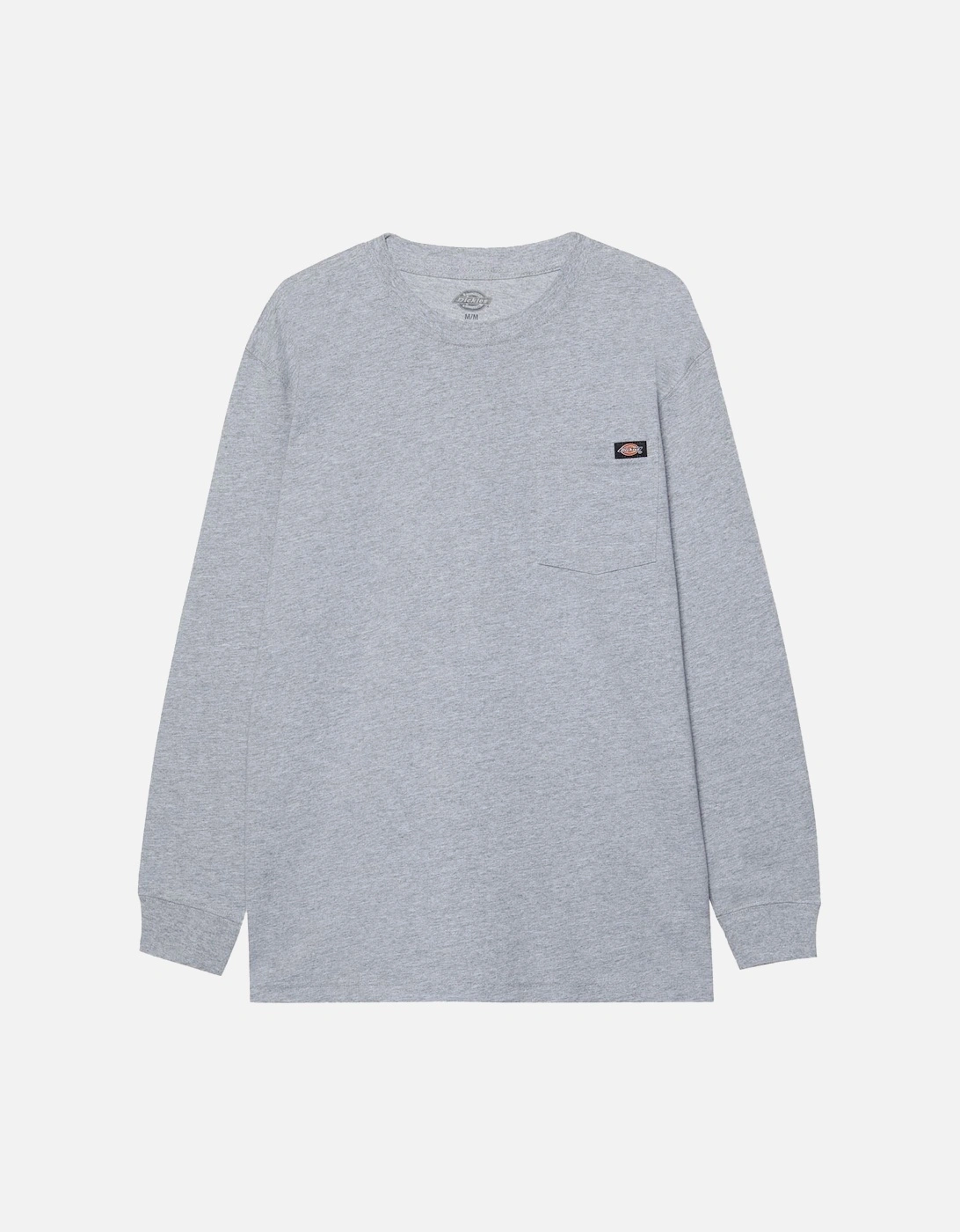 Pocket Tee Long Sleeve Cotton Men's Grey T-Shirt, 5 of 4