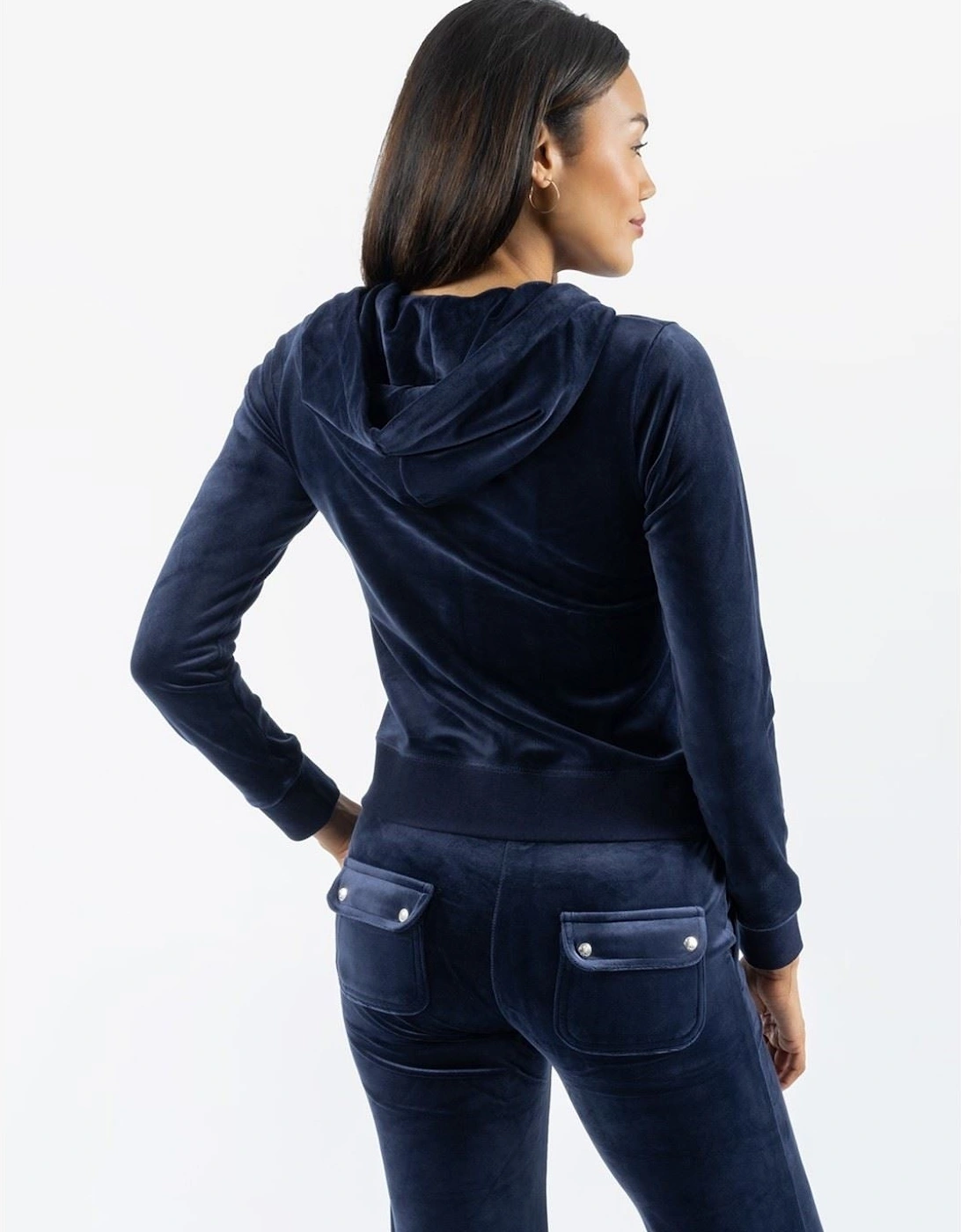 Robertson Classic Jacket Polyester Women's Blue Hooded Sweatshirt