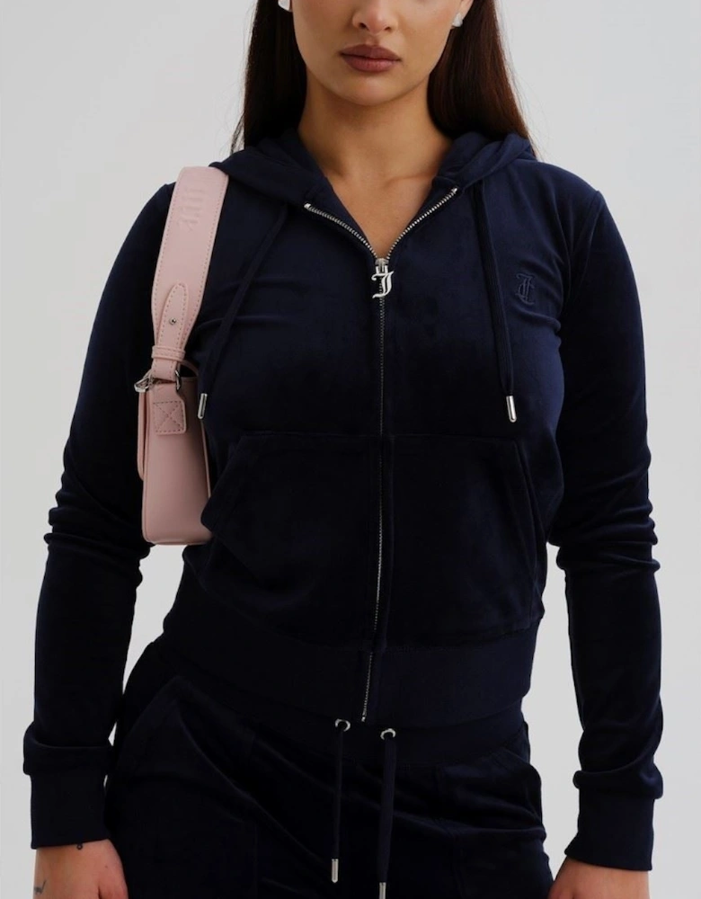 Robertson Classic Jacket Polyester Women's Blue Hooded Sweatshirt