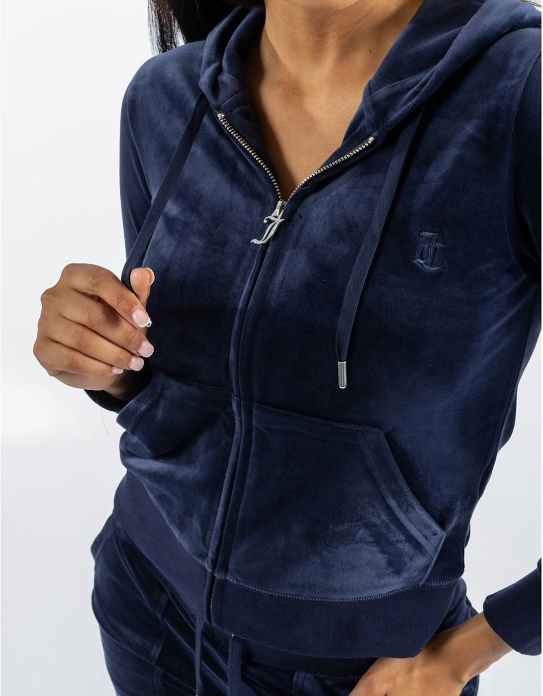 Robertson Classic Jacket Polyester Women's Blue Hooded Sweatshirt