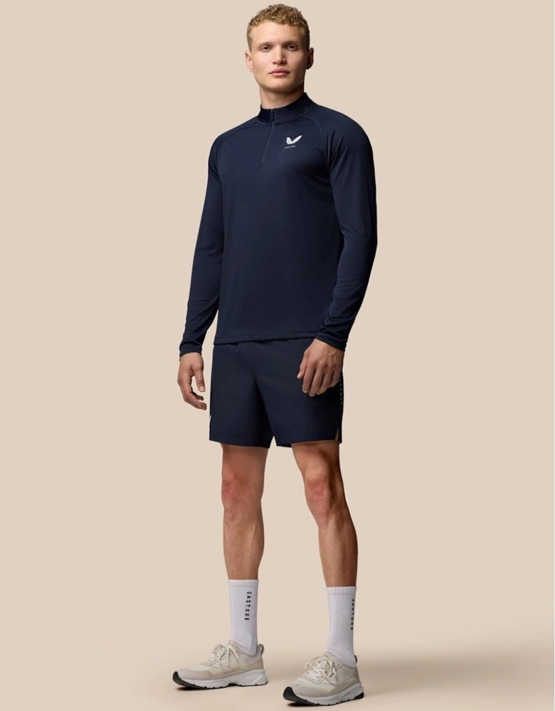 Adapt Training 1/4 Zip Top Polyester Men's Blue Activewear T-Shirts