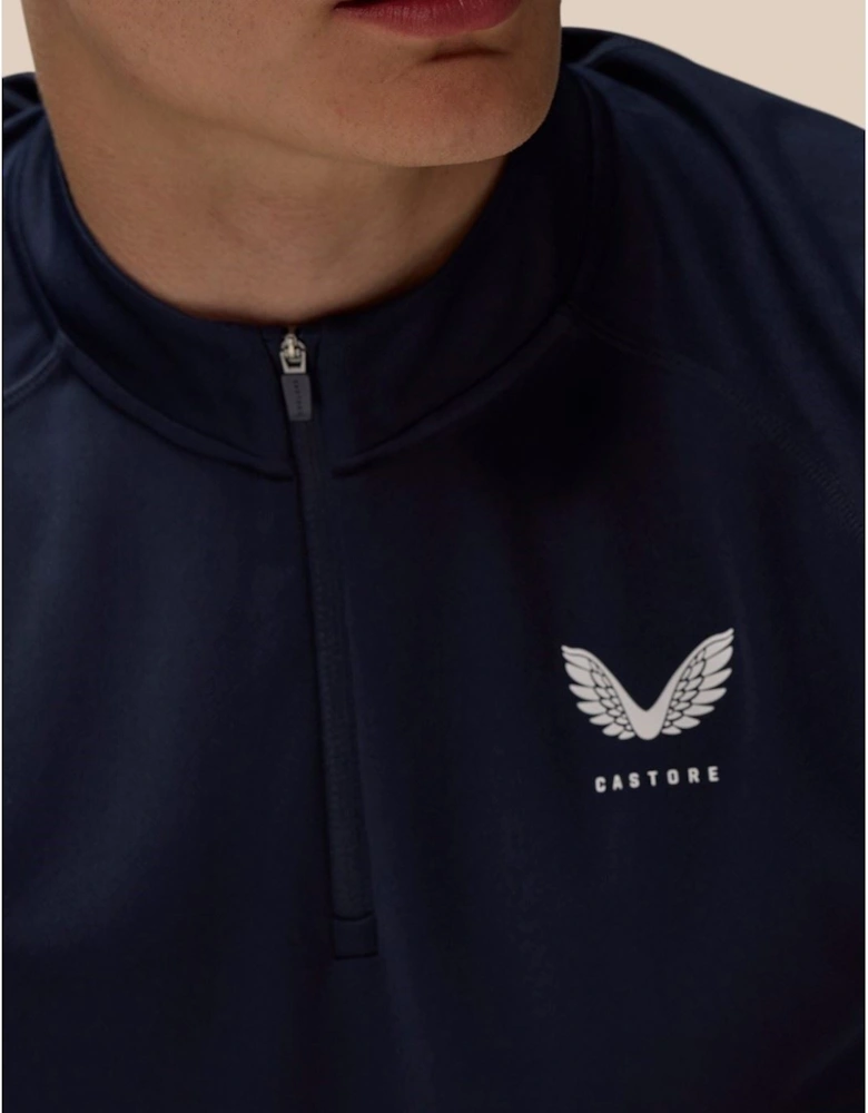 Adapt Training 1/4 Zip Top Polyester Men's Blue Activewear T-Shirts