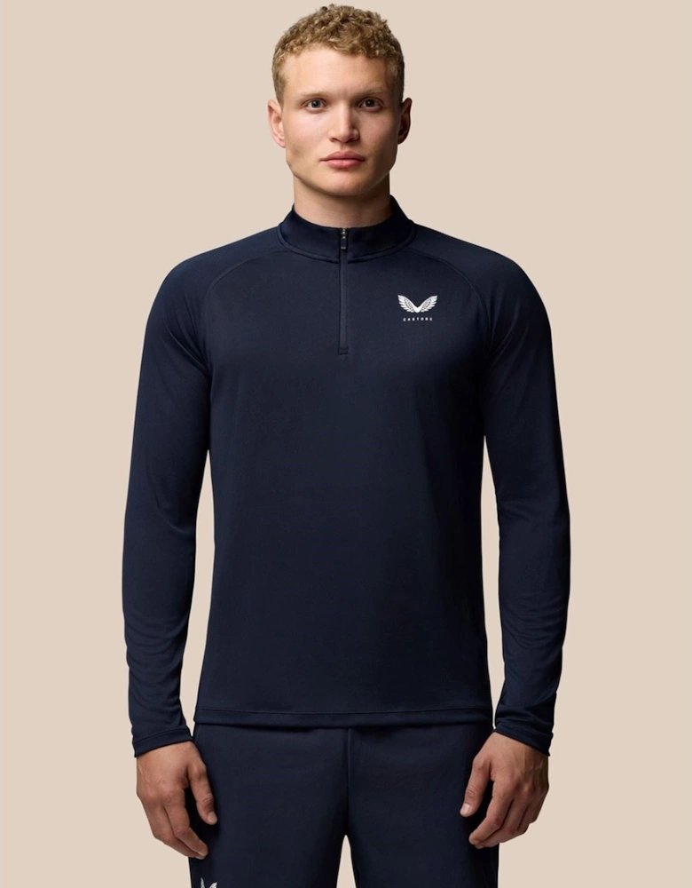 Adapt Training 1/4 Zip Top Polyester Men's Blue Activewear T-Shirts