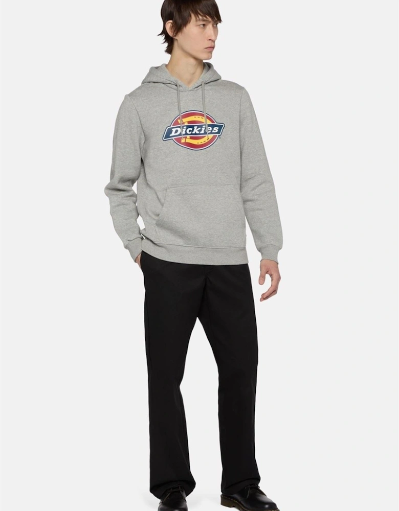 Icon Logo Hoodie Unisex Adults Grey Hooded Sweatshirt