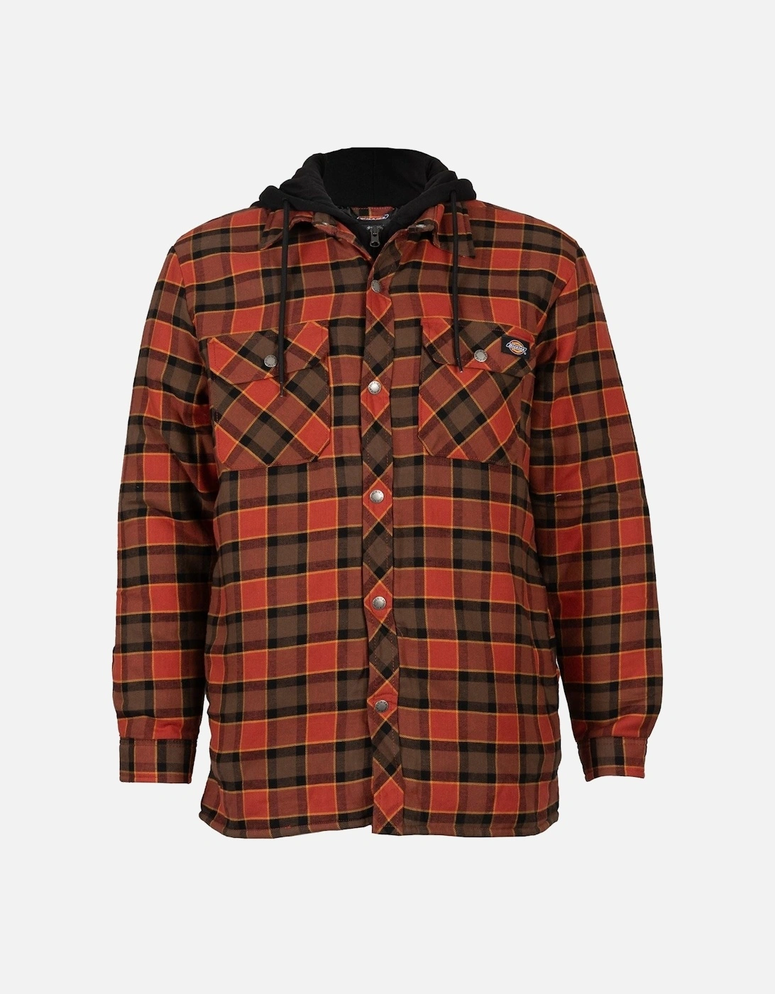 Fleece Hooded Flannel Shirt Men's Red Shirt Jacket