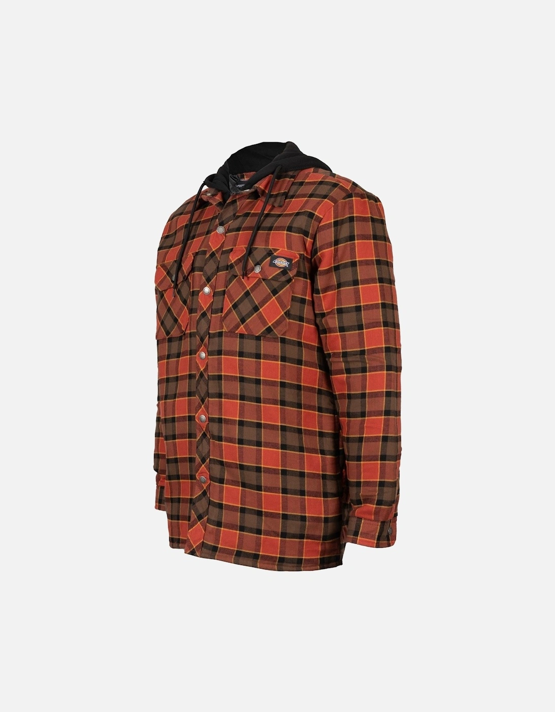 Fleece Hooded Flannel Shirt Men's Red Shirt Jacket