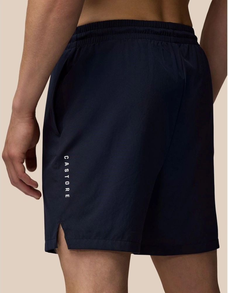 Stretch Woven Shorts Polyester Men's Blue