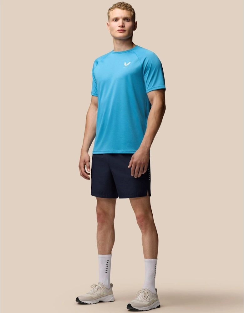 Stretch Woven Shorts Polyester Men's Blue