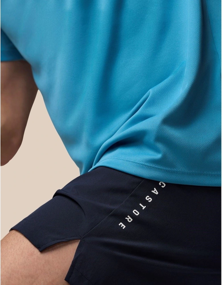 Stretch Woven Shorts Polyester Men's Blue