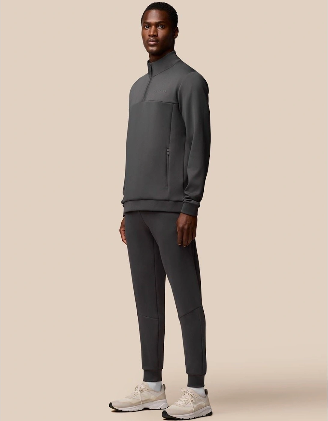 Scuba 1/4 Zip Polyester Men's Grey Sweatshirt
