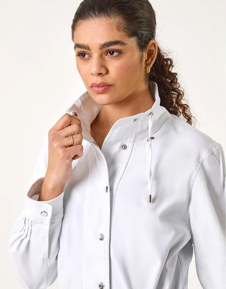 Buttoned Safari Jacket - White