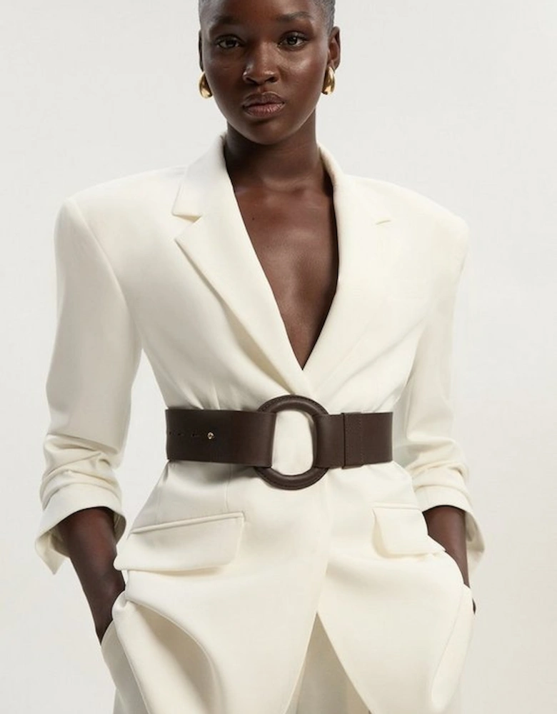 Leather Ring Detail Chunky Belt