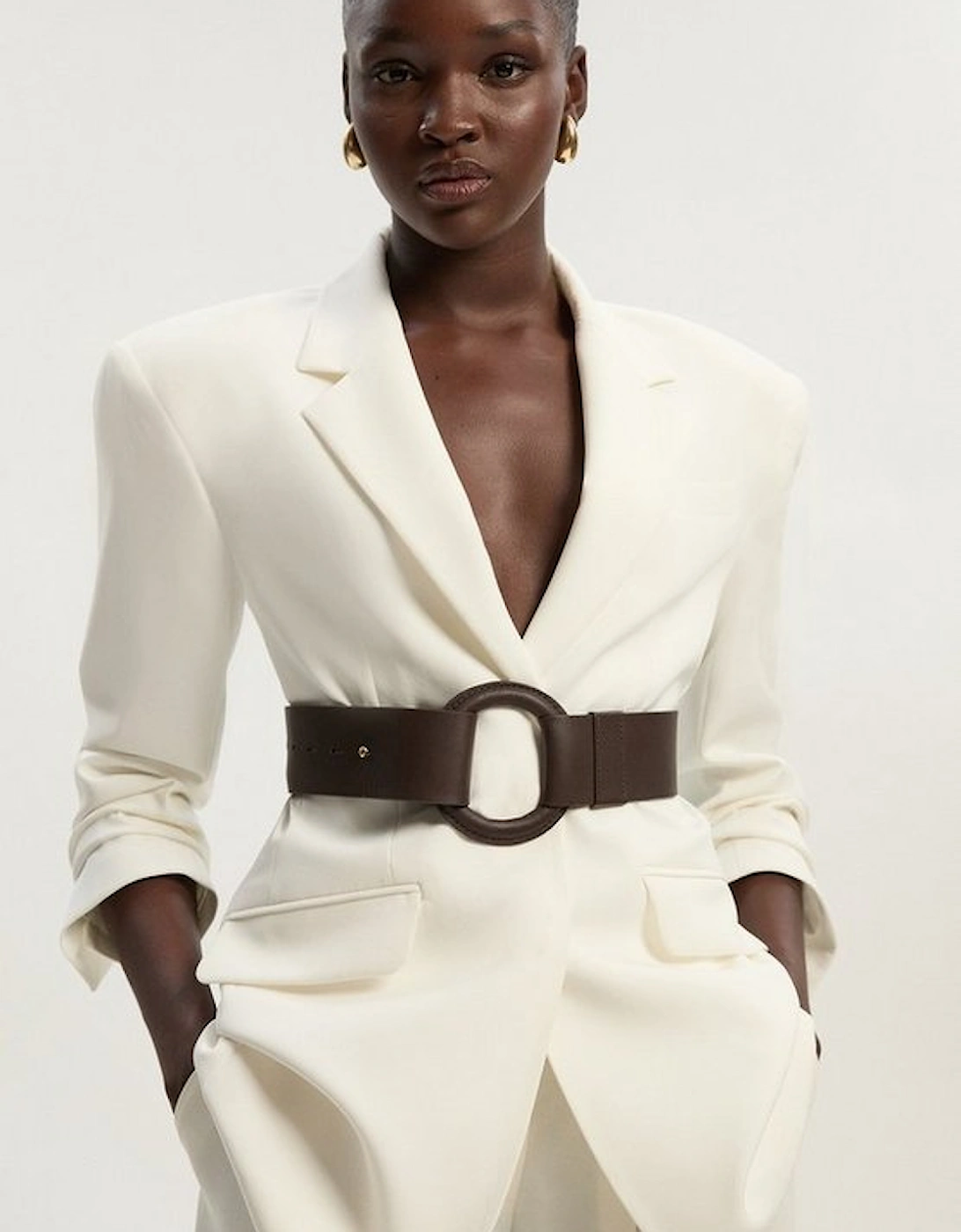 Leather Ring Detail Chunky Belt, 2 of 1