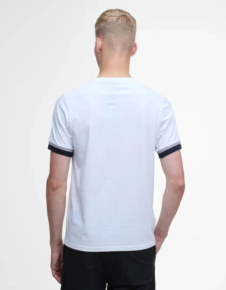 Evan Deep Cuff Tipped T-Shirt - White