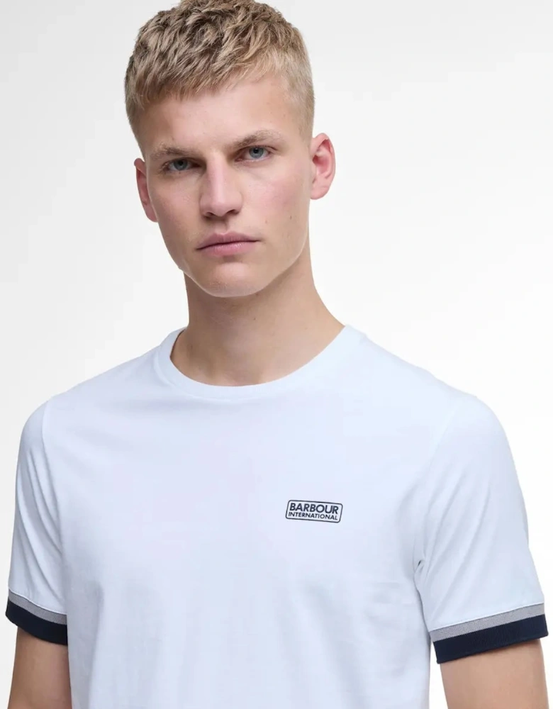 Evan Deep Cuff Tipped T-Shirt - White
