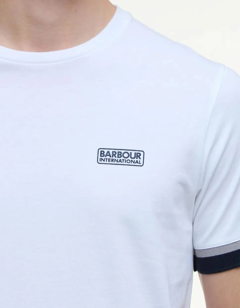 Evan Deep Cuff Tipped T-Shirt - White