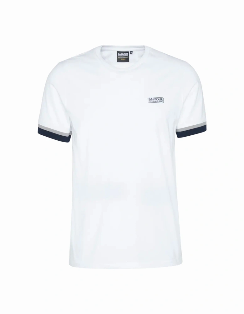 Evan Deep Cuff Tipped T-Shirt - White