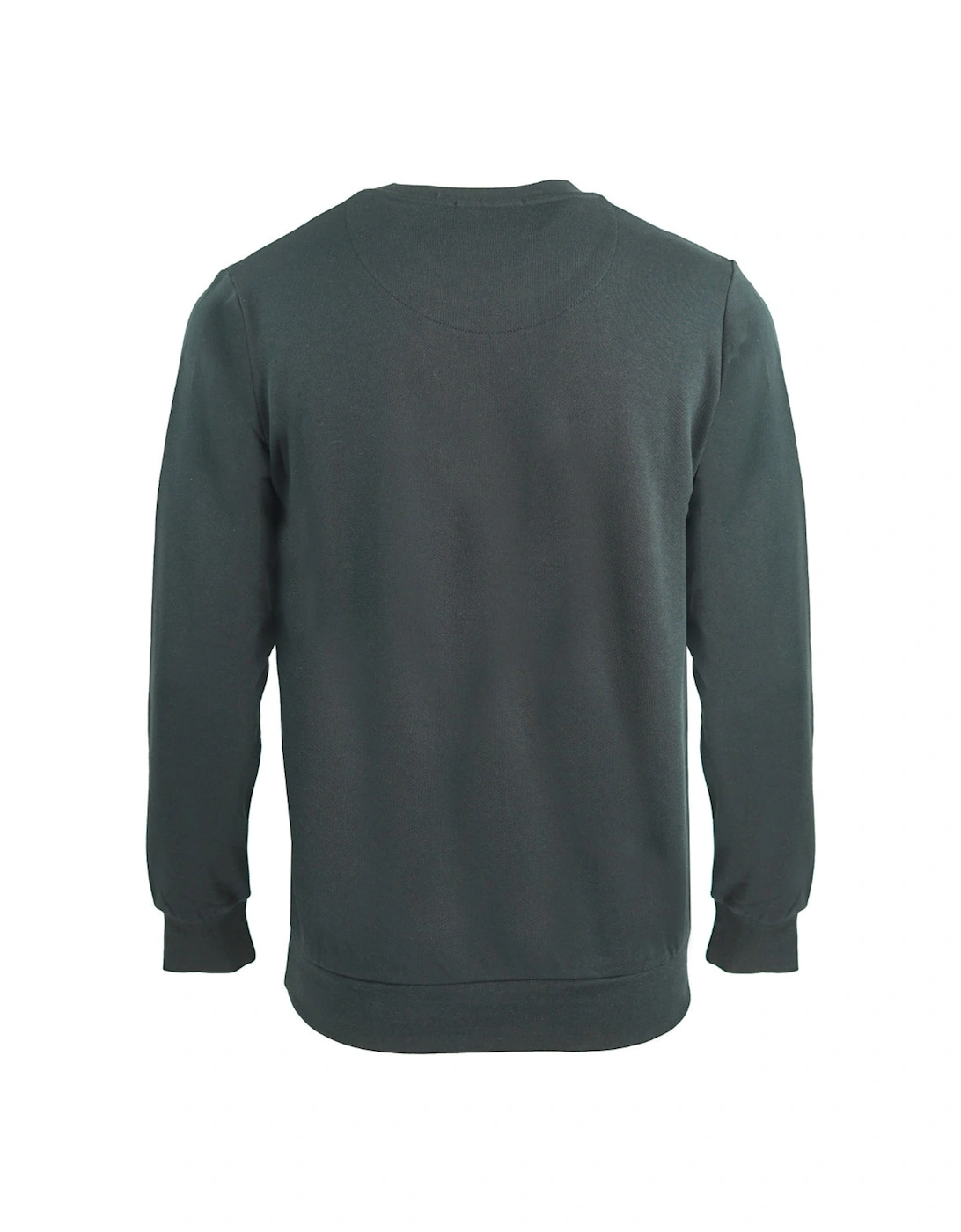 Large Crest Crew Neck Black Sweatshirt