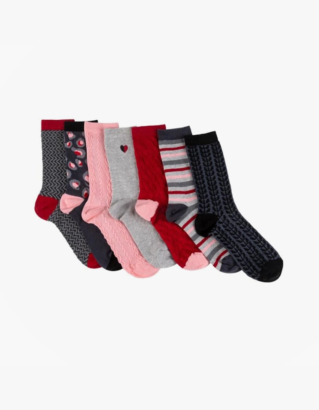 Totes Women's Multi Isotoner 7 Pack - Days Of The Week Socks - Size: 13/6.5/7/7.5/11.5/5/12/5.5/12.5/6/10/3.5/10.5/4/11/4.5/8/2/9/2.5/9.5/3/One