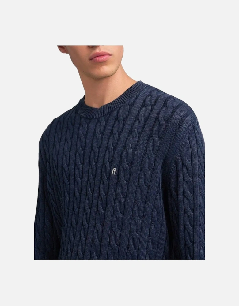 Cable Knit Jumper Dark Navy