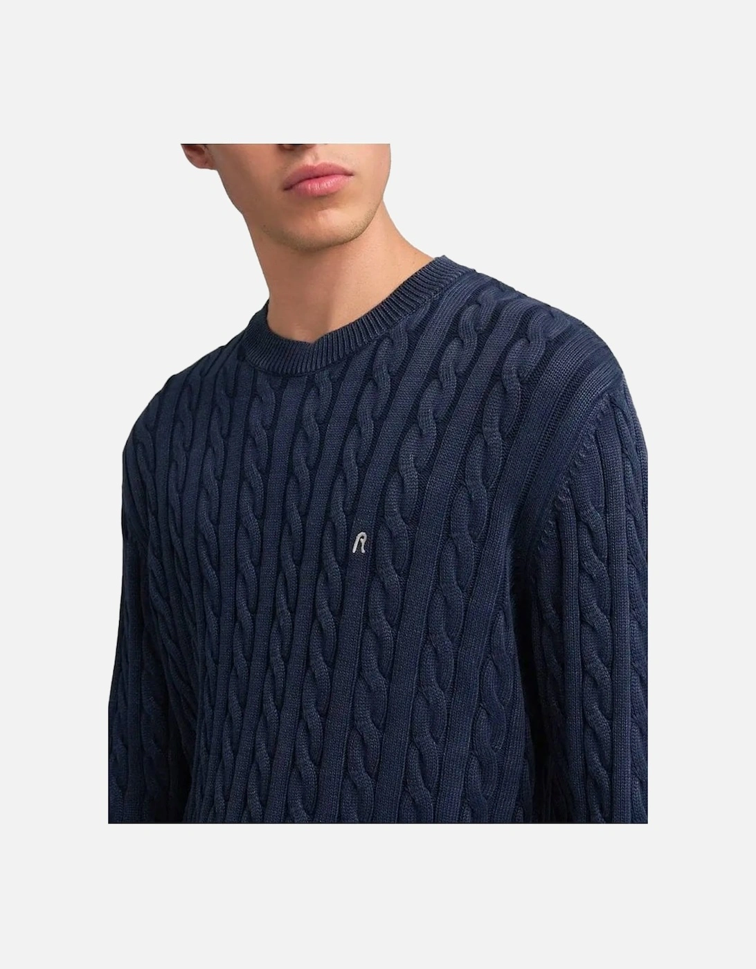 Cable Knit Jumper Dark Navy