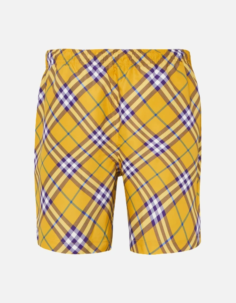 Check Swim Shorts - Yellow