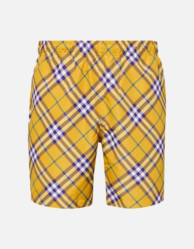 Check Swim Shorts - Yellow