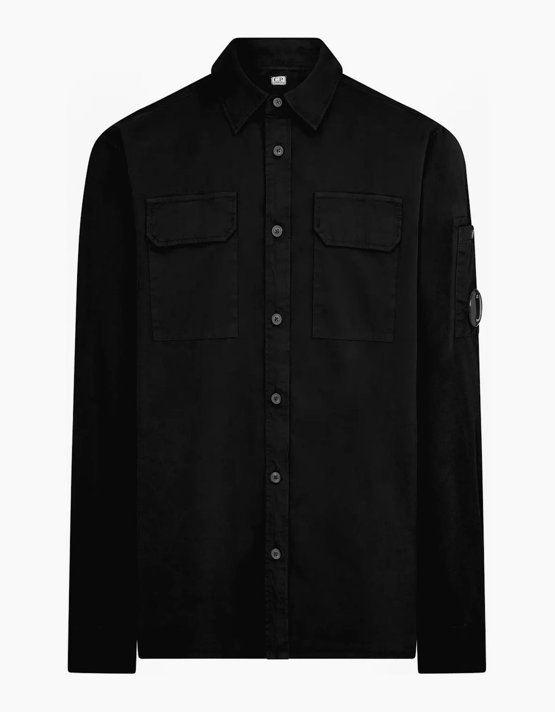 Cp Company Men's Black Button Overshirt  38/Regular M