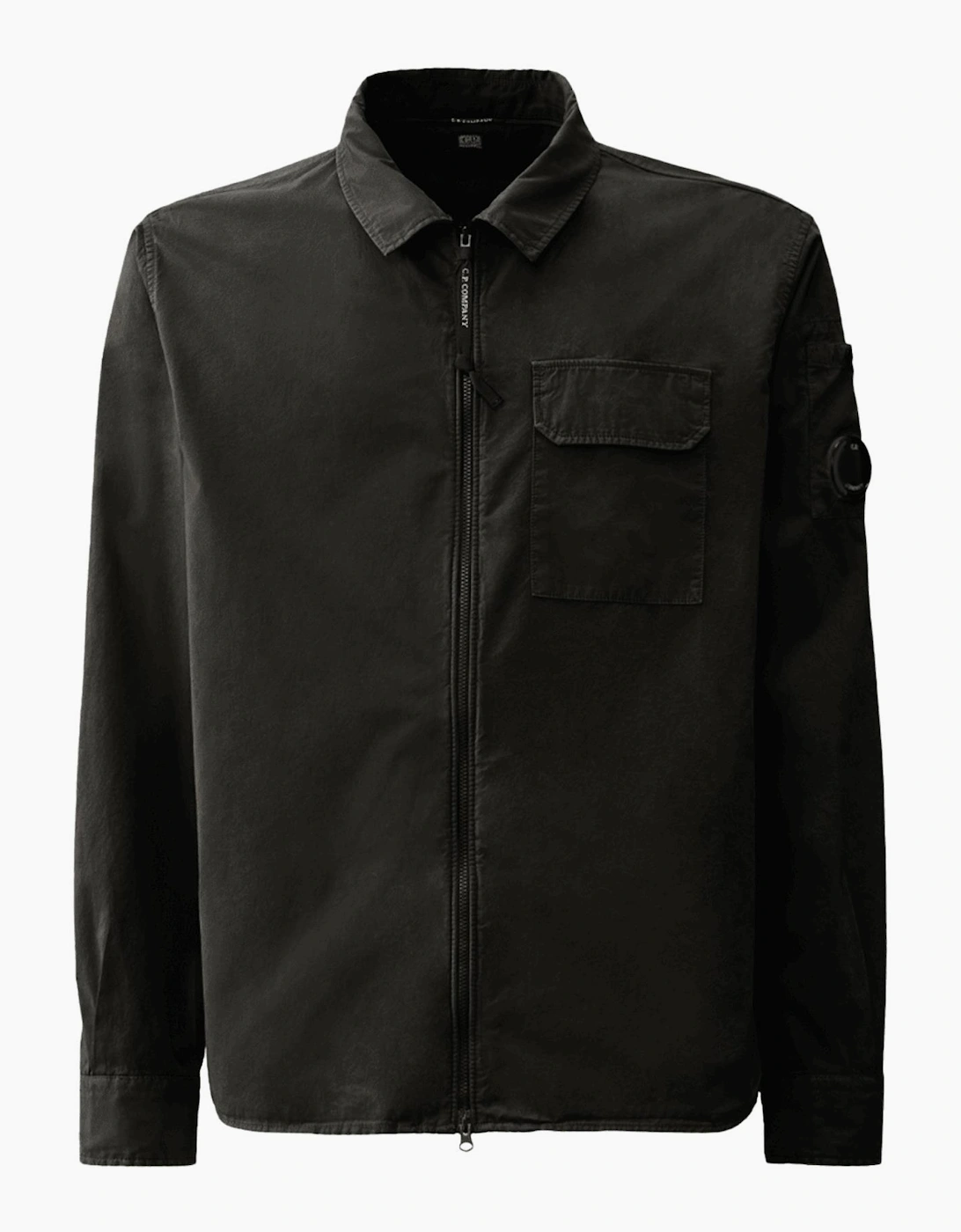Cp Company Men's Black Zip Overshirt  38/Regular M