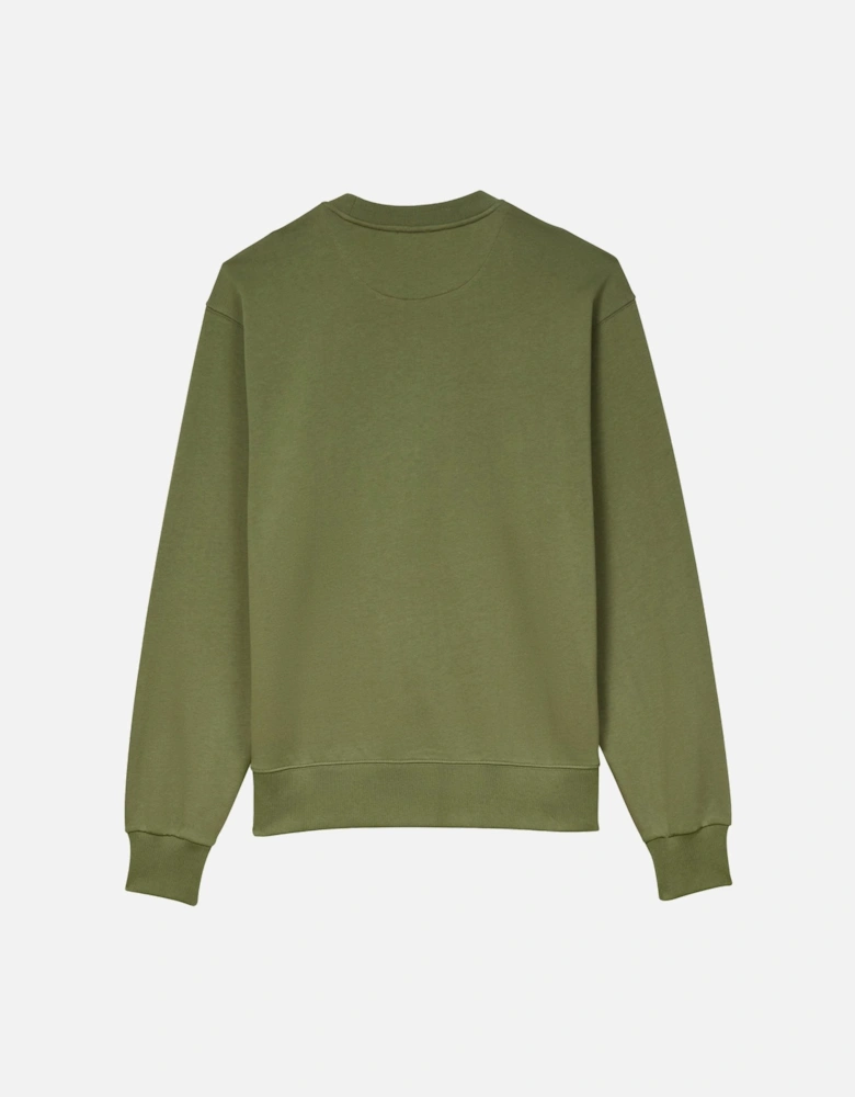 Happy Tiger Embroidered Slim Sweatshirt Green