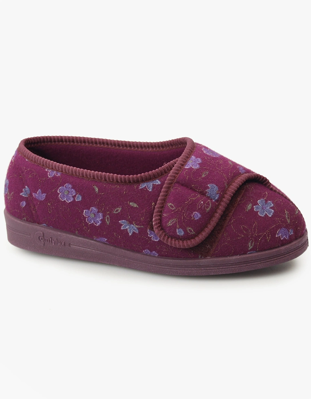 DAVINA Womens Full Slippers Wine, 6 of 5