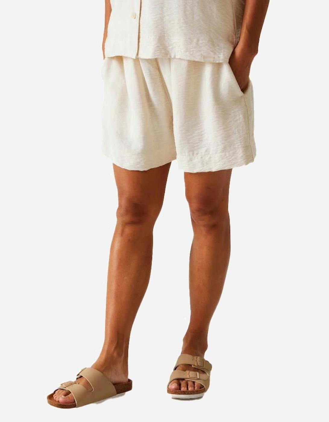 Womens Salise Lightweight Linen Look Shorts, 4 of 3